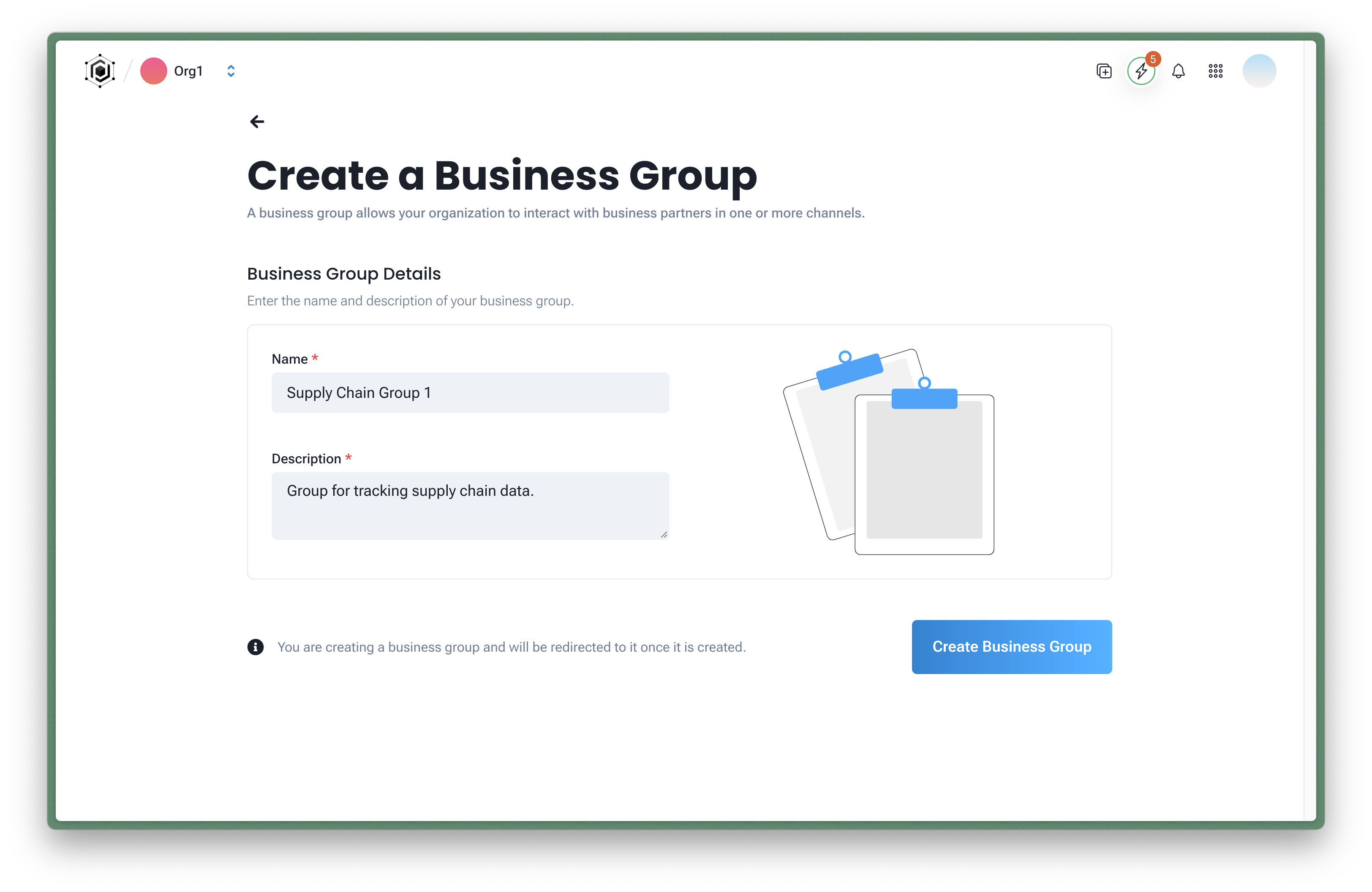 Creating a Business Group