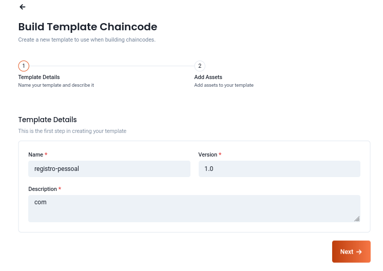 Create chaincode template