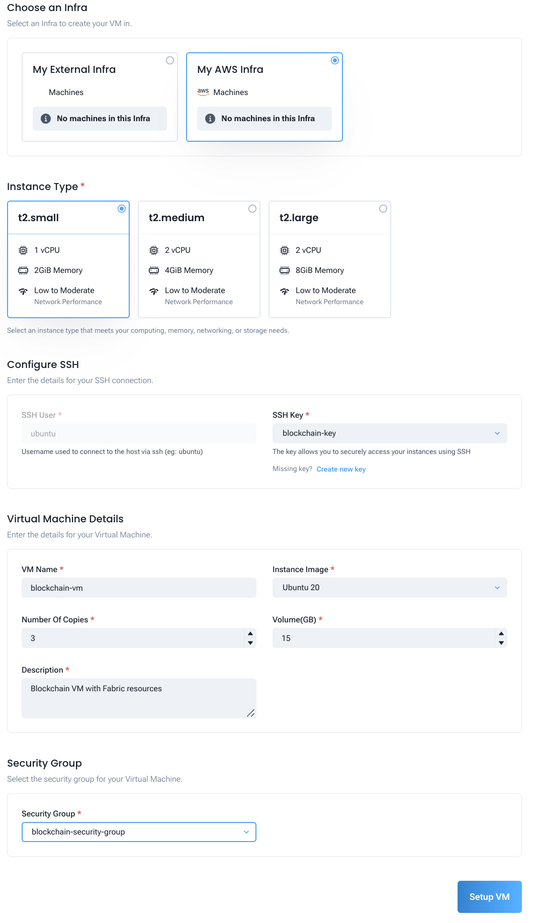 Creating AWS VMs