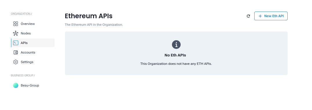 eth api dashboard