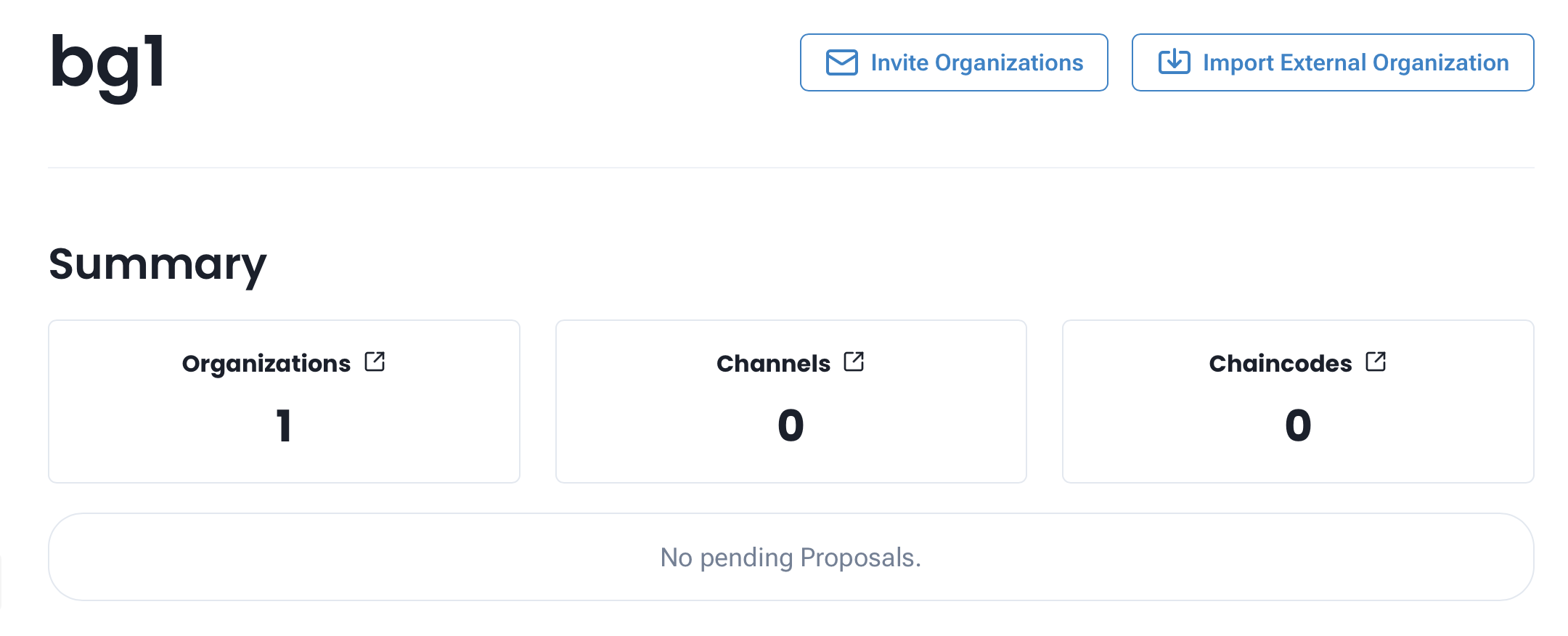 import external organization button