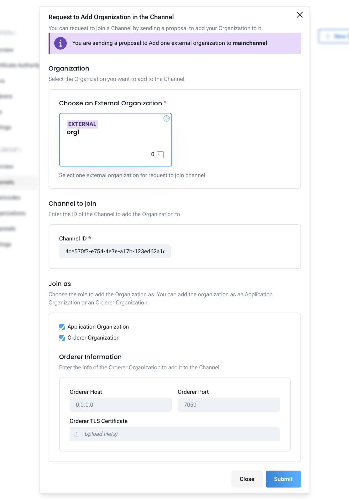 add external org