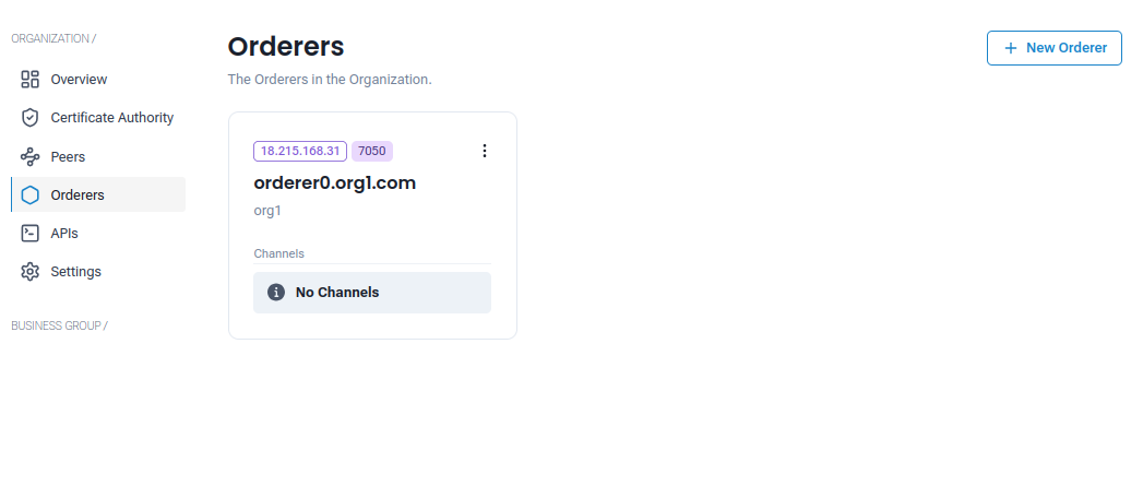 orderers dashboard