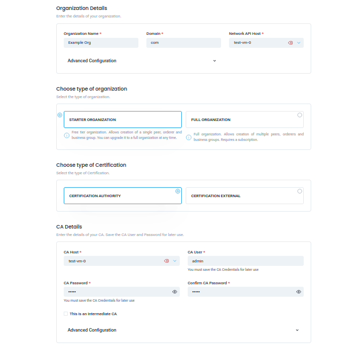 create organization