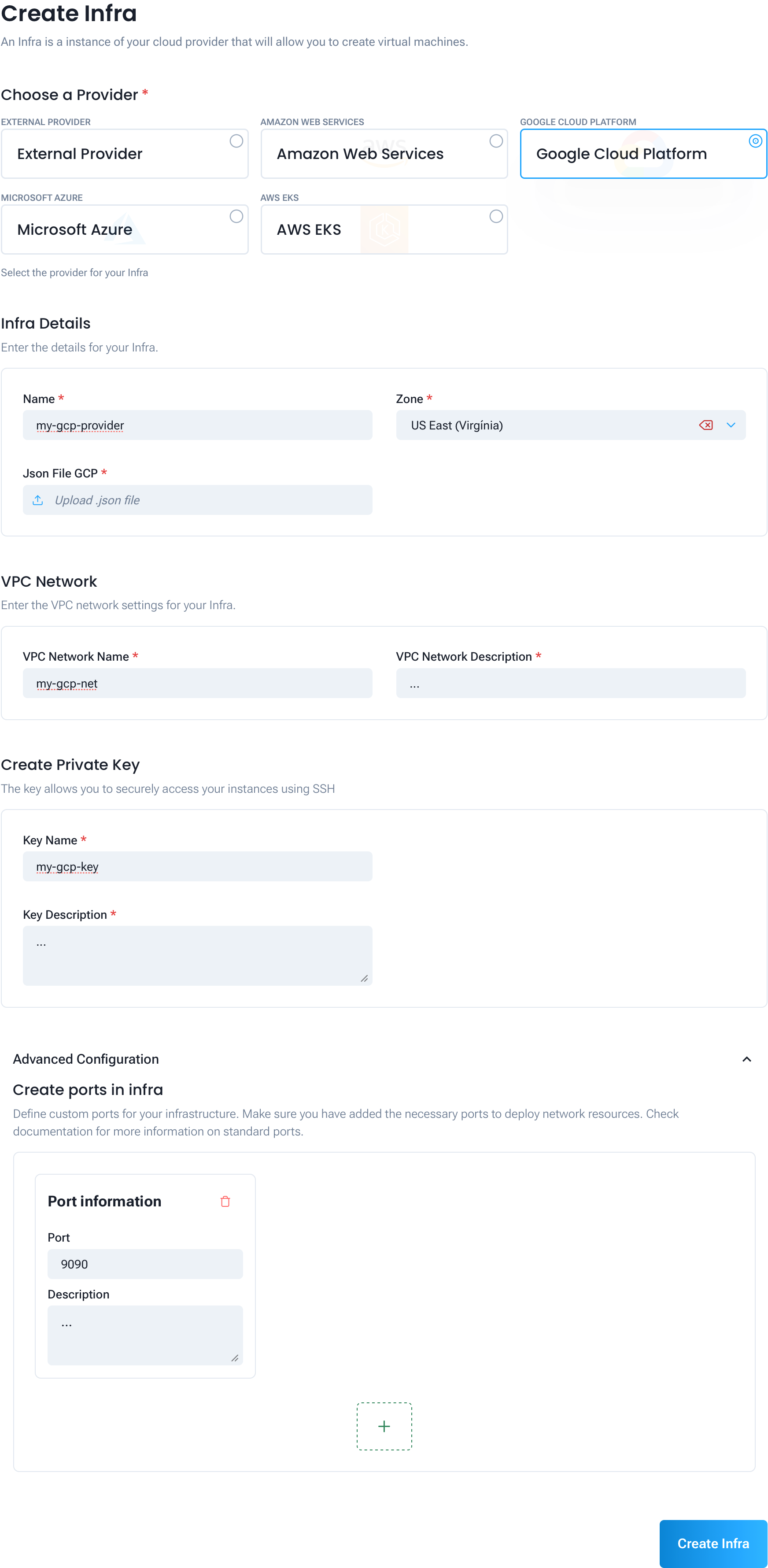 Creating GCP Infrastructure